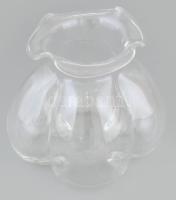 Dekoratív üveg váza, m: 14 cm, d: 16 cm