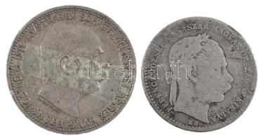 Vegyes: 1869KB 20kr Ag "Magyar Királyi Váltó Pénz" + Ausztria 1915. 1K Ag "Ferenc Józ...