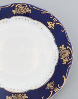 18 darabos Zsolnay Pompadour mintás tányérszett, előételes, lapos, leveses, jelzett, kopott