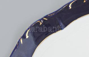 12 személyes 14 darabos Zsolnay Pompadour vacsorázó készlet, jelzett, kopott,