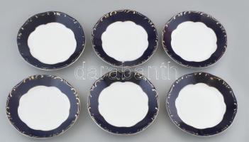 12 személyes 14 darabos Zsolnay Pompadour vacsorázó készlet, jelzett, kopott,