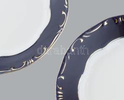 12 személyes 14 darabos Zsolnay Pompadour vacsorázó készlet, jelzett, kopott,