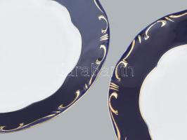 12 személyes 14 darabos Zsolnay Pompadour vacsorázó készlet, jelzett, kopott,