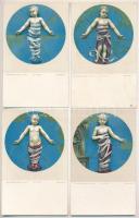 Putti - A. Della Robbia, Spedale degli Innocenti / Puttó - 10 db régi olasz litho művészlap saját tokjában / Putto - 10 pre-1945 Italian litho art postcards in own case