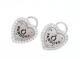 Ezüst(Ag) fülbevalópár Pandora jelzéssel, d: 1 cm, bruttó: 2 g