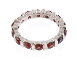 Ezüst(Ag) sokköves gyűrű, jelzett, méret: 55, bruttó: 4 g