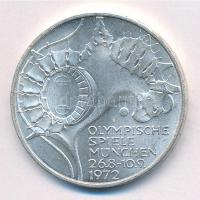 Német Szövetségi Köztársaság 1972D 10M Ag "Müncheni Olimpia" T:1,1- Federal Republic Germany 1972D 10 Mark Ag "Munich Olympics" C:Unc,AU Krause KM# 133