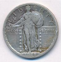 Amerikai Egyesült Államok 1918 1/4$ Ag Liberty T:2- United States of America 1918 1/4 Dollar Ag Liberty C:VF Krause KM# 145