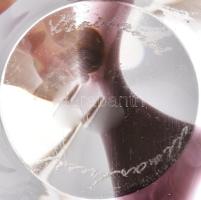 Murano Schwerer Aschenbecher 1960-70 körül, üveg hamutál, jelzett, hibátlan, d: 15 cm