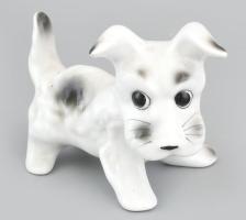 Alba Julia kutya, kézzel festett porcelán, jelzett, hibátlan, m: 11 cm