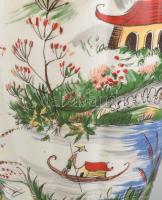 Royal Manifattura Porcelanne, kínaizáló fedeles dísz váza, jelzett, hibátlan, m: 35 cm