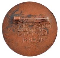 Kína ~1949. Amerika-ellenes kínai festett, fém propagandajelvény. Replika! (38mm) T:2
China ~1949. ...