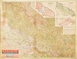 1940 Kárpátalja térképe, a Magyarországhoz visszacsatolt területekkel, 1 : 200.000, Bp., M. kir. honvéd térképészeti intézet, kis lapszéli szakadásokkal, foltokkal, 99x77 cm