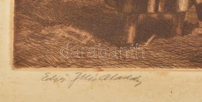 Edvi Illés Aladár (1858-1958): Boci. Rézkarc, papír, jelzett, foltos, lapszéli apró sérülésekkel, 27...