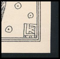 Kozma Lajos (1884-1948): Álmodás. Cinkográfia, papír, jelzett a cinkográfián, körbevágott, 19,5×16,5...