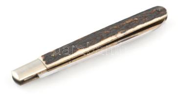 Szalonnázó kés, agancs, acél, gyönyörű állapotban. H: 21cm