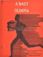 1967 A nagy olimpia, filmplakát, hajtott, 53x39,5 cm