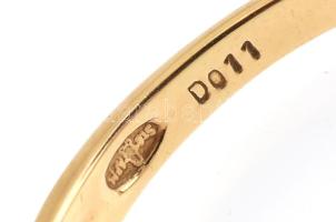 Arany (Au/14k) gyűrű, brillel (0,07ct) ékítve, jelzett, m: 58. bruttó: 1,8g