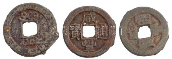 Kínai Császárság / Ching Dinasztia / Hszien Feng 1854-1858. 1C Fe (3x) T:2-,3  Chinese Empire / Ching Dynasty / Xianfeng 1854-1858. 1 Cash Fe (3x) C:VF,F