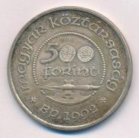 1992. 500Ft Ag "Szent László" T:BU patina 
Adamo EM125