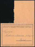 1938 Az Országos Magyar Iparművészeti Társulat tagsági jegye, 3 db belépőjeggyel