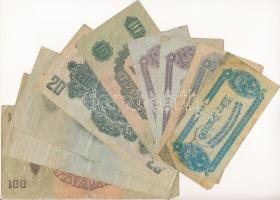 1944. 1P-100P "Vöröshadsereg Parancsnoksága" (9db, 7xklf), közte 50P látványosan félrecsús...