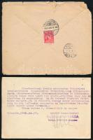 1942 Gyöngyös, Hermann Miksa és Zsigmond fejléces levélpapír, levelezőlap, boríték