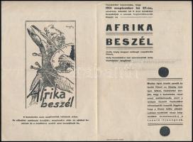 1931 Belvárosi Mozi igazgatósága szórólap, benne az "Afrika beszél"című film ismertetőjéve...