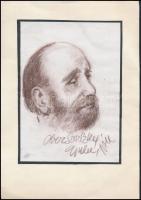 Tóth Ferenc (1921-2006): Obersovszky Gyula (1927-2001) szerkesztő, költő, 1956-os forradalmár arcképe. Kréta, papír, jelezve jobbra lent. 21x15 cm: