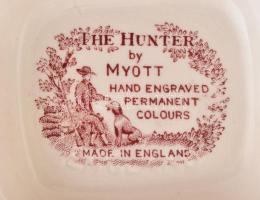 Angol 5 személyes, 16 darabos reggelizőkészlet, mázalatti matricás fajansz, jelzett. Hibátlan