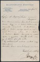 1904 Balatonföldvár, fürdőtelep fejléces levélpapírra írt levél