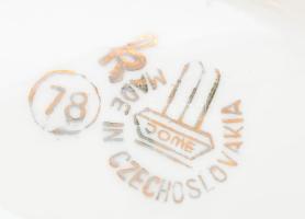 2 db cseh porcelán kúrapohár (Karlovy Vary / Karlsbad). Kézzel festett / matricás, jelzett, minimáli...