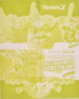 Shrek 2 matricagyűjtő poszter, 4 db beragasztott matricával, 52x42 cm