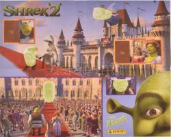 Shrek 2 matricagyűjtő poszter, 4 db beragasztott matricával, 52x42 cm