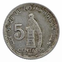 Guatemala 1945. 5c Ag T:2 Guatemala 1945. 5 Centavos Ag C:XF Krause KM#238
