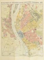 1984 Budapest szék- és főváros legujabb térképe (1896-os térkép reprint kiadása). Bp., Kartográfiai Vállalat-Helikon Kiadó, utcajegyzékkel, jó állapotban, 78x62,5 cm
