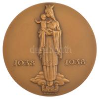 Madarassy Walter (1909-1994) 1938. "Székesfehérvári Szent István" kétoldalas bronz emlékér...