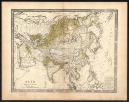 cca 1870 Ázsia térképek, 4 db: Keletindia, Ásia politikai felosztása, Asia hegyei és vízei, Elő-Ásia...