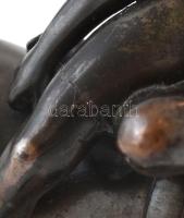 Jelzés nélkül: Diana a lovon. Patinázott bronz, erotikus szobor, márvány talapzaton. Sérült, ragaszt...