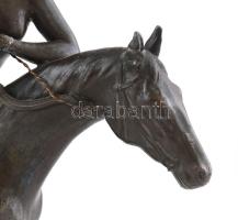 Jelzés nélkül: Diana a lovon. Patinázott bronz, erotikus szobor, márvány talapzaton. Sérült, ragaszt...