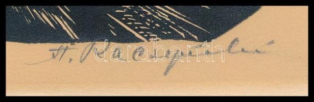 Stanislaw Raczynski (1890-1955): Krakkó (Kraków), 2 db linómetszet, papír, jelzettek, az egyiken kis...