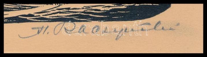 Stanislaw Raczynski (1890-1955): Krakkó (Kraków), 2 db linómetszet, papír, jelzettek, az egyiken kis...