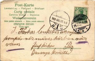 1902 Hafeneinfahrt. F.G.B. No. 587. s: H. Lissmann (lyukak / pinholes)