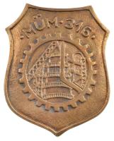 ~1960. MÜM 316 (Ipari Tanulóintézet) egyoldalas bronz plakett eredeti tokban (95x78mm) T:1- patina