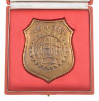 ~1960. "MÜM 316 (Ipari Tanulóintézet)" egyoldalas bronz plakett eredeti tokban (95x78mm) T...