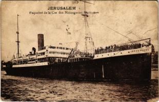 1926 Jerusalem Paquebot de la Cie des Messageries Maritimes / French steamship (lyukak / pinholes)