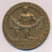 1937. III. Kerület Torna és Vívó Egylet 1887-1937 egyoldalas bronz emlékérem HAWEL gyártói jelzéssel. Szign.: Szilas (50mm) T:1- patina