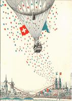 Zürifäscht 1953 Ballonflug / Hot air balloon over Zürich (EK)