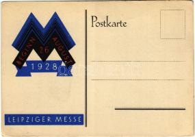 1928 Leipziger Messe. Beginn 26. August / Leipzig Trade Fair advertisement card s: Gruner (EK)