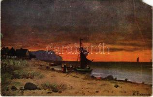 Sunset art postcard s: H. Lissmann (EM)